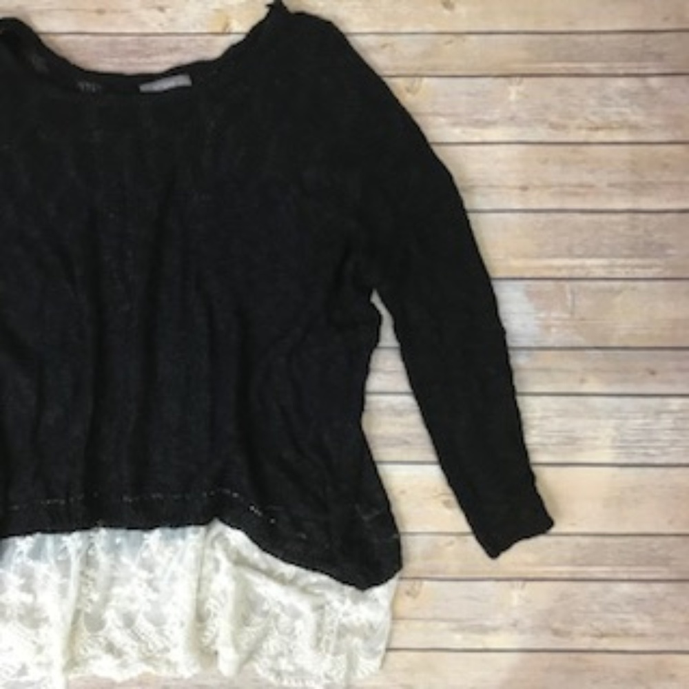 Umgee USA Knitted Sweater with Lace Size 1XL